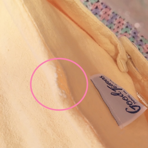 Vintage 80s Good Times Yellow Button Up Top w Bows - Picture 6 of 7